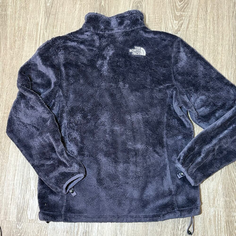 The North Face Women’s M Plush Fleece Jacket Charcoal Gray Full Zip Cozy Soft - Picture 2 of 8